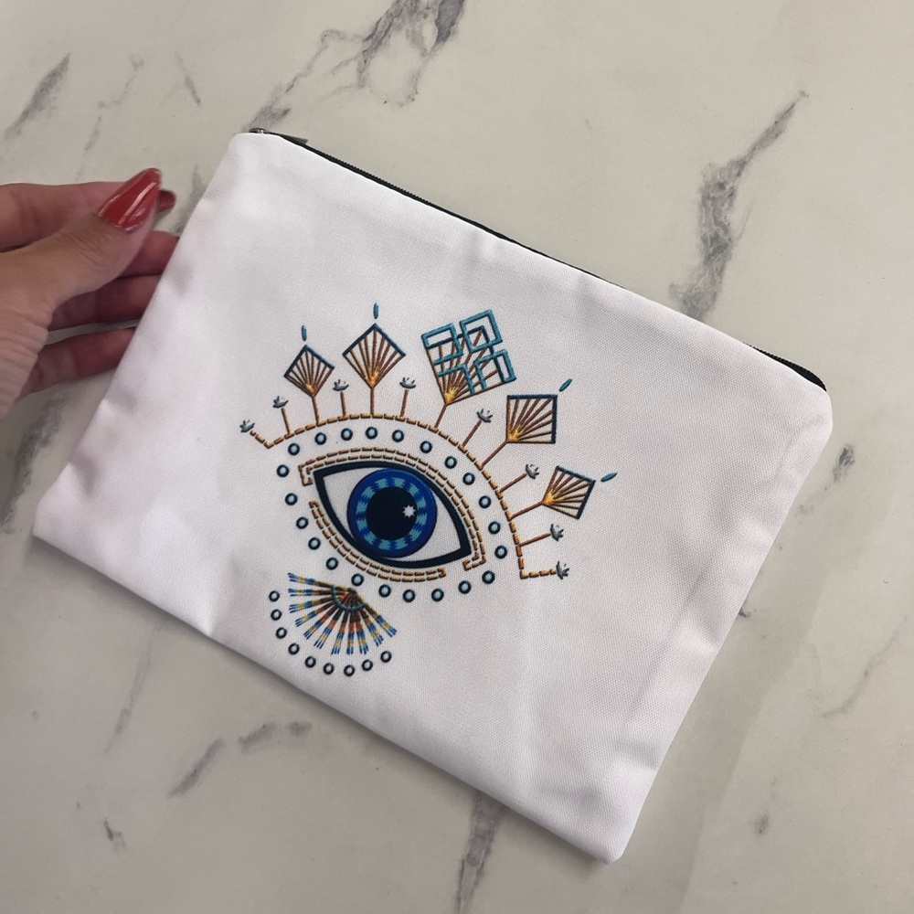 Evil Eye Cosmetic Bag Makeup Storage Bag Toiletry Organizer Zippered